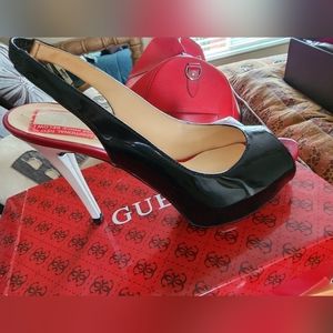 Womens Guess Tri-Color Heels